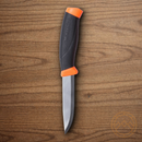 Mora Clipper Fixed Knife 4" Stainless Steel Blade Black/Orange Rubberized Handle