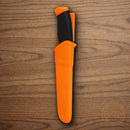 Mora Clipper Fixed Knife 4" Stainless Steel Blade Black/Orange Rubberized Handle