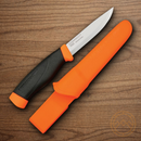 Mora Clipper Fixed Knife 4" Stainless Steel Blade Black/Orange Rubberized Handle