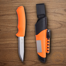 Mora Bushcraft Fixed Knife 4 1/4" Stainless Steel Blade Orange Propylene Handle