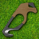 Gerber Strap Cutter Coyote Brownish Tan Stainless With Thumb Ridge Glass Breaker