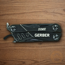 GERBER Dime Micro Multitool Black Ten Stainless Tools Black Aluminum Handles