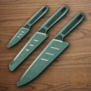 GERBER CompIEAT Fixed Knife Set Chef Serrated Paring Stainless Blades Rubberized