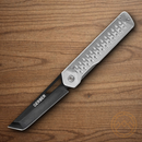 Gerber Ayako Folding Knife 3.5" 7Cr17MoV Steel Blade Silver Anodized Aluminum Handle