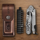 GERBER Center Drive Multitool Plus Bits With Brown Leather Belt Sheath X-Channel