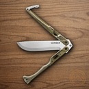 Gerber Doubledown Folding Machete 7" 420HC Steel Blade Green Stainless Handle