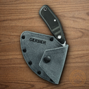 Gerber Downwind Ulu Fixed knife Stainless Steel Blade Black/Gray G10 Handle.