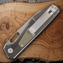 Gerber Slimsada Folding Knife 3.5" D2 Tool Steel Blade Olive Micarta/Stainless Handle