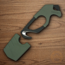 GERBER Strap Cutter Green Lanyard Hole Thumb Ridge Glass Breaker 420HC Stainless
