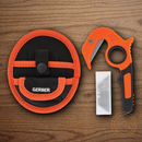 GERBER Vital Zip Safety Cutter Standard Utility Blades Finger Ring Black Orange