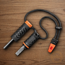 GERBER Firestarter Stainless Striker Ferrocerium Rod 100dB Whistle Cord Lock