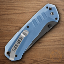 Gerber Haul Plunge Folding Knife 3" 5Cr15MoV Steel Blade Blue Nylon Handle