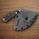 Gerber Downwind Ulu Fixed Knife 7Cr17MoV Steel Blade Black/Gray G10 Handle