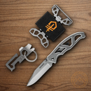 GERBER Folding Knife w/ Mullet Tool & Wallet 3" Stainless Blade Stainless Handle