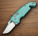 Hogue Auto A01 Microswitch Folding Knife 2" CPM-154 Steel Blade Teal Aluminum Handle