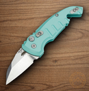 Hogue Auto A01 Microswitch Folding Knife 2" CPM-154 Steel Blade Teal Aluminum Handle