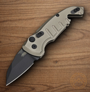 Hogue Auto A01 Microswitch Folding Knife 2" CPM-154 Steel Blade Flat Dark Earth Aluminum Handle