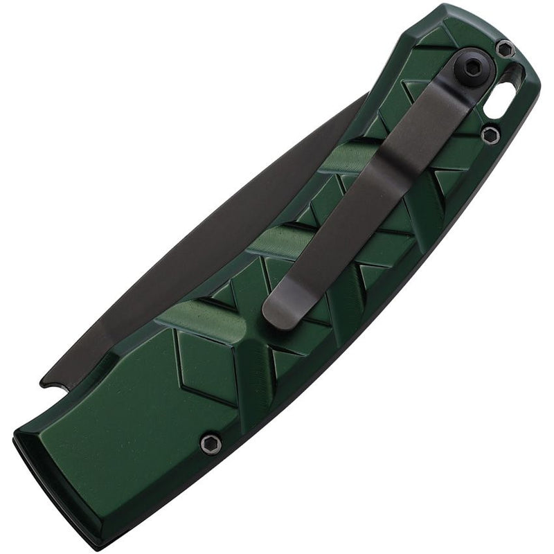 Piranha Knives X Tactical Folding Automatic Knife 3.25" 154CM Steel Blade Green Aluminum Handle 14GT -Piranha Knives - Survivor Hand Precision Knives & Outdoor Gear Store