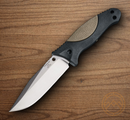 Hogue EX-F02 Fixed Knife 4.5" 154CM Steel Blade Flat Dark Earth/Black  Rubber/Polymer Handle