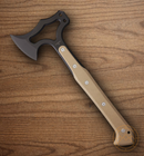Hogue ExT01 Tomahawk Axe 4.75" S7 tool steel axe head 3" cutting edge Tan G10 Handle