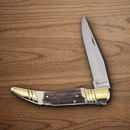 Hen & Rooster Int Folding Knife 3.88" Satin 1.4116 Steel Blade Deer Stag Handle