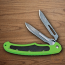Havalon Piranta-Bolt Quik-Change Folding Knife 2 3/4" Stainless Steel Blade Green ABS Plastic Handle