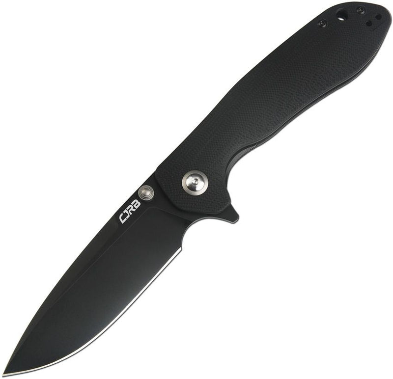 CJRB Scoria Linerlock Folding Knife 3.5" Black PVD Coated AR-RPM9 Steel Extended Tang Blade G10 Handle 1920BBK -CJRB - Survivor Hand Precision Knives & Outdoor Gear Store
