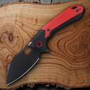 CJRB Caldera Linerlock Folding Knife 3.5" PVD Coated AR-RPM9 Steel Extended Tang Blade Black And Red G10 Handle 1923BRE