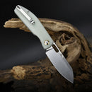 CJRB Ekko Folding Knife 3.25" AR-RPM9 Steel Sheepsfoot Blade Jade G10 Handle