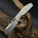 CJRB Ekko Folding Knife 3.25" AR-RPM9 Steel Sheepsfoot Blade Jade G10 Handle