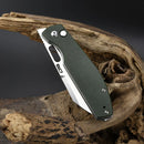 CJRB Ekko Folding Knife 3.25 AR-RPM9 Steel Sheepsfoot Blade Green Micarta Handle
