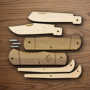 JJ's Knife Kit For One Wooden Blade Trapper UNSHARPENED Knife American-Hardwood