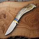 Ken Richardson Knives Small Fixed Knife 3" 1085HC Steel Blade Deer Antler Handle