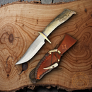 Ken Richardson Knives Fixed Knife 5" 1085HC Steel Blade Shed Deer Antler Handle