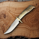 Ken Richardson Knives Fixed Knife 5" 1085HC Steel Blade Shed Deer Antler Handle