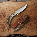 Ken Richardson Knives Fixed Knife 5" 1085HC Steel Blade Shed Deer Antler Handle