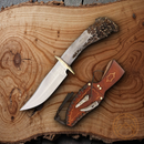 Ken Richardson Knives Fixed Knife 6" 1085HC Steel Blade Shed Deer Antler Handle