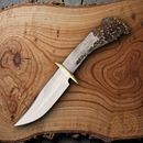 Ken Richardson Knives Fixed Knife 6" 1085HC Steel Blade Shed Deer Antler Handle