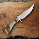 Ken Richardson Knives Fixed Knife 6" 1085HC Steel Blade Shed Deer Antler Handle