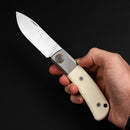 Maxace Beetle S Folding Knife 3.25" Bohler M390 Steel Blade White Bone Handle