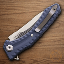 Maxace Zealot Folding Knife 3.88" Bohler K110 Steel Blade Blue/Gray G10 Handle