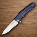 Maxace Zealot Folding Knife 3.88" Bohler K110 Steel Blade Blue/Gray G10 Handle