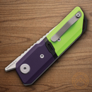 Maxace Capsule 2 Folding Knife 2.63" 10Cr15CoMoV Steel Blade Green/Purple G10 Handle