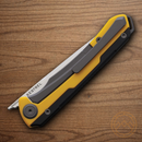 Maxace Kestrel Folding Knife 3.75" MagnaCut Steel Blade Yellow/Black G10 Aluminum Handle
