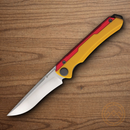 Maxace Kestrel Folding Knife 3.75" MagnaCut Steel Blade Yellow/Red G10/Aluminum Handle