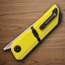 Maxace Capsule Folding Knife 2.5" MagnaCut Steel Blade Yellow/Black Titanium Handle