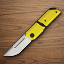 Maxace Capsule Folding Knife 2.5" MagnaCut Steel Blade Yellow/Black Titanium Handle