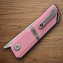 Maxace Capsule Folding Knife 2.5" MagnaCut Steel Blade Pink Titanium Handle