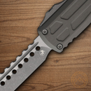 Microtech Auto Ultratech Gen III Folding Knife 3.5" Bohler M390MK Steel Blade Gray Aluminum Handle