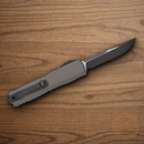 Microtech Auto Ultratech Gen III Folding Knife 3.5" Bohler M390MK Steel Blade Gray Aluminum Handle